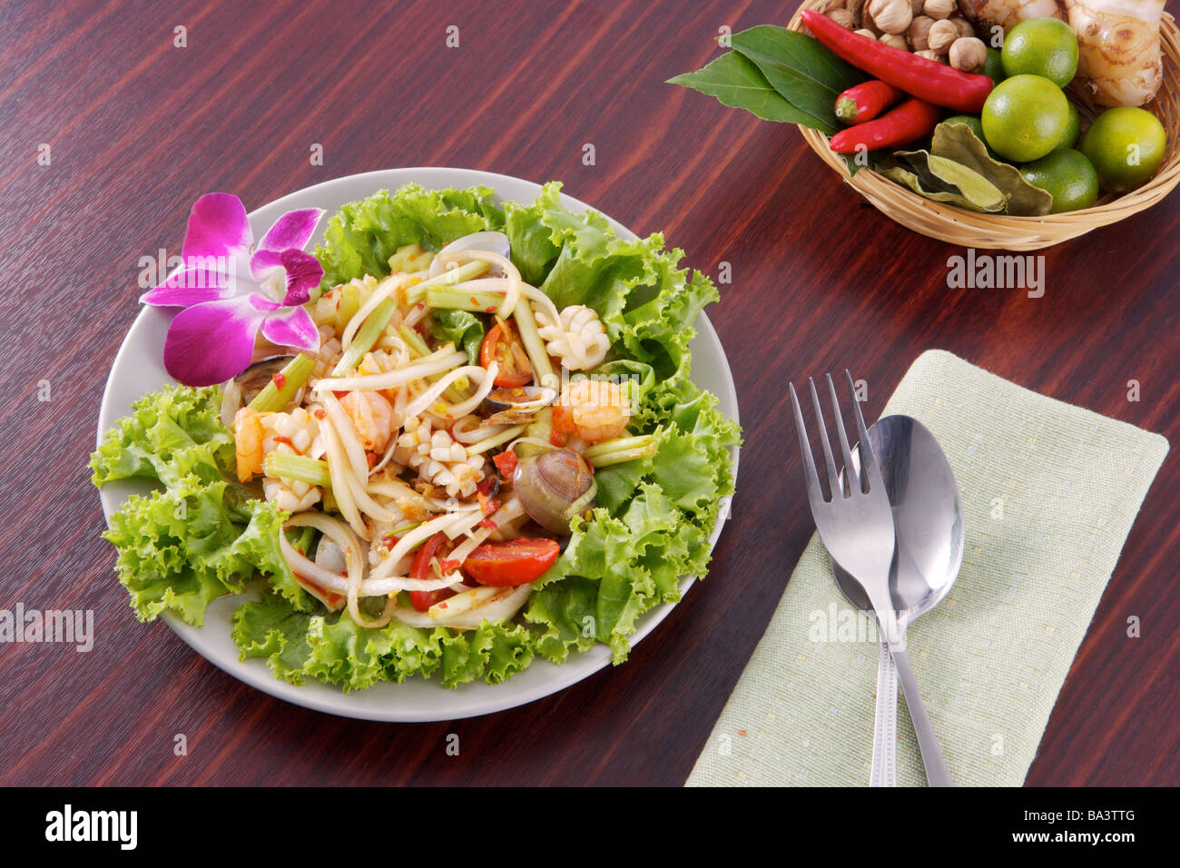 Meeresfrüchte Salat Stockfoto