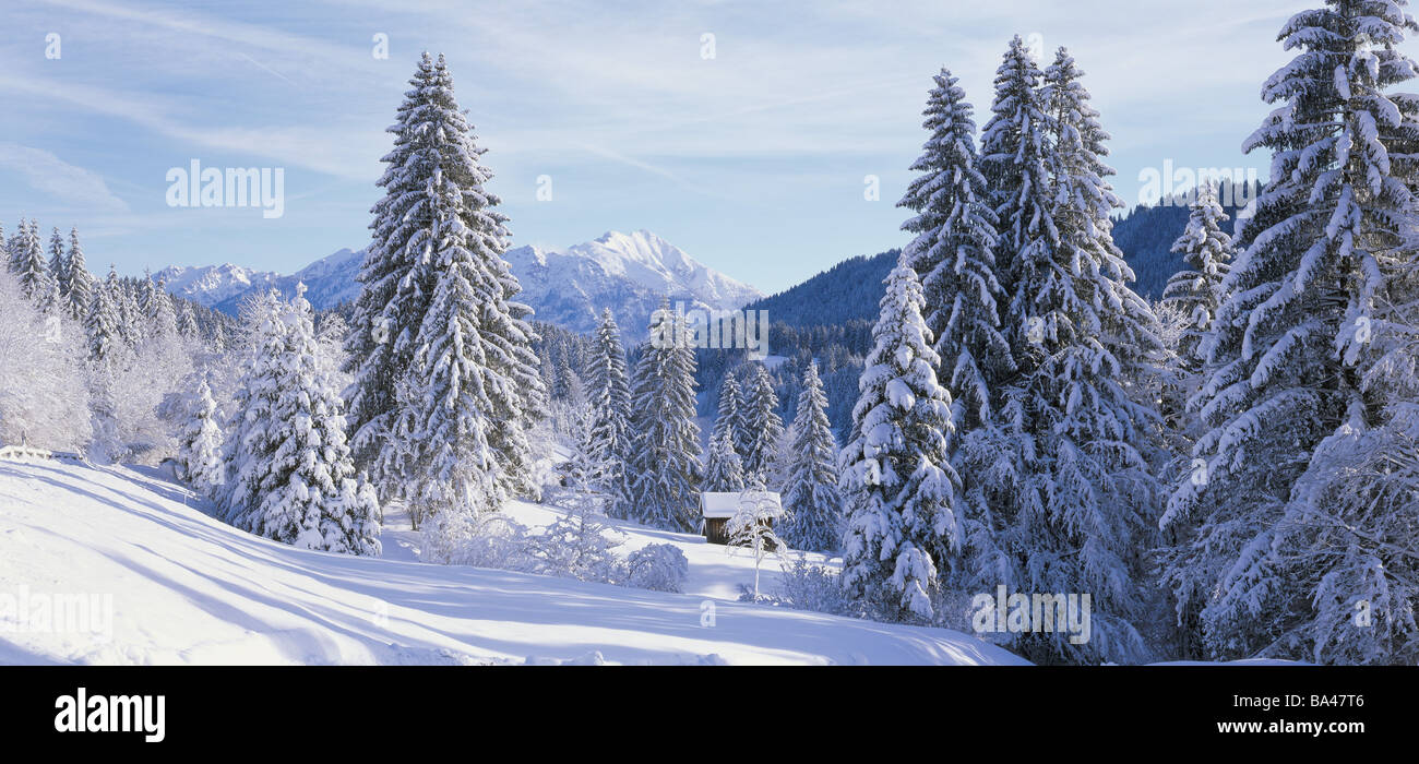 Deutschland Kellner-Bayern Gerold Winterlandschaft Blick Soiern Bayern Entwicklung-Rock Highland-Welle Alpen Berge Stockfoto