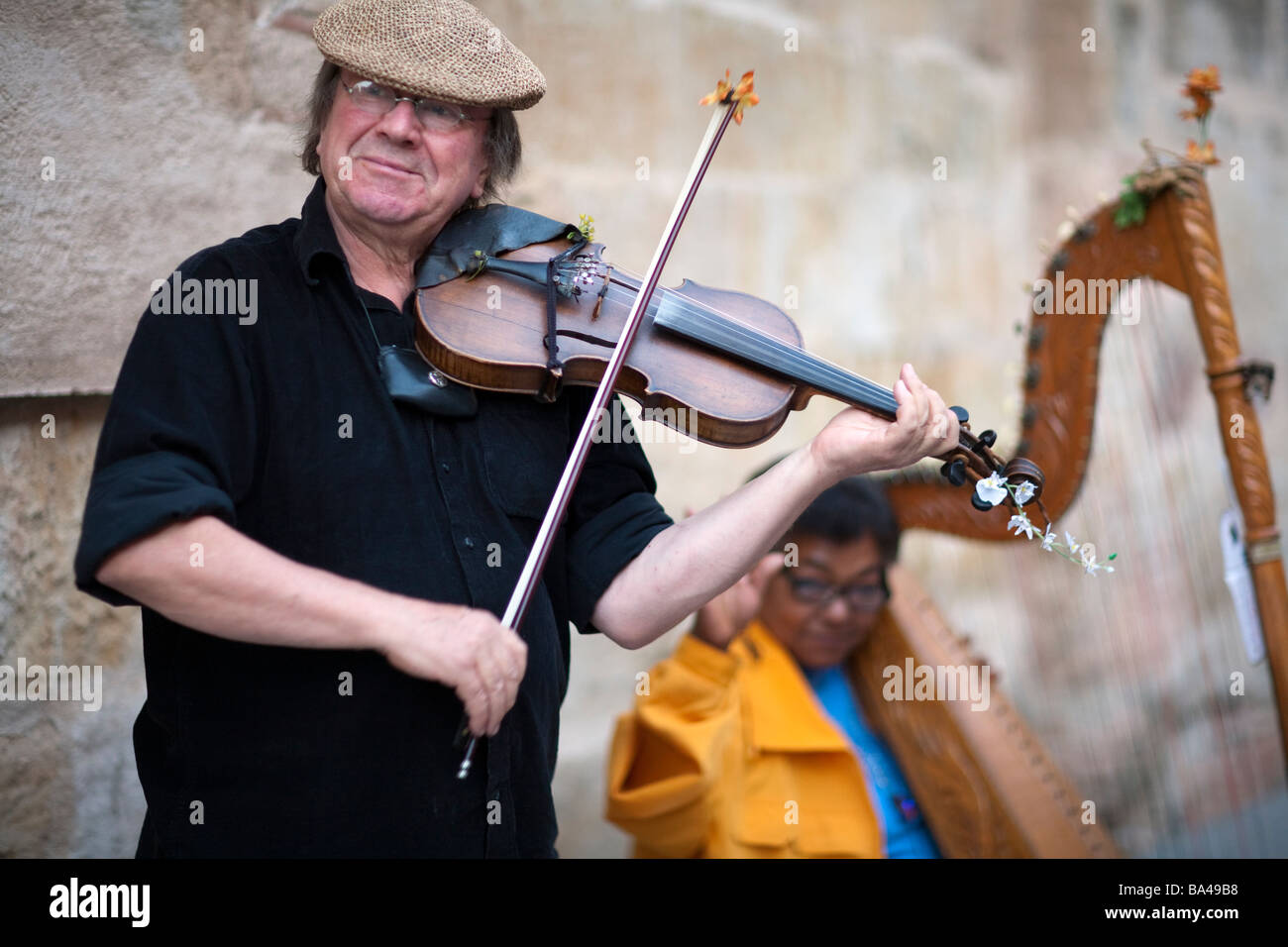 Straßenmusikanten von Salamanca autonomen Gemeinschaft Kastilien und Leon Spain Stockfoto