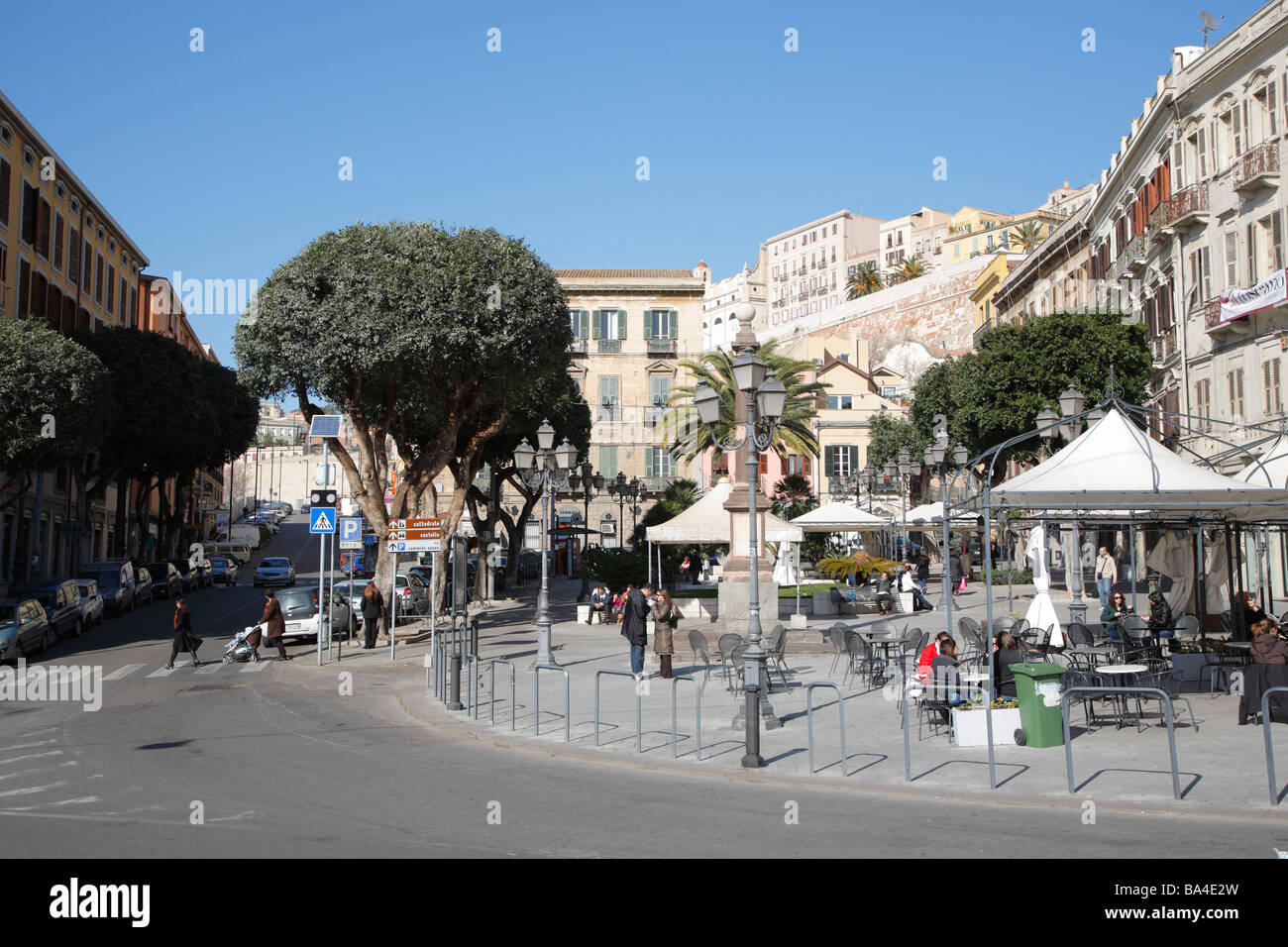 Piazza Yenne, Cagliari, Sardinien, Italien Stockfoto