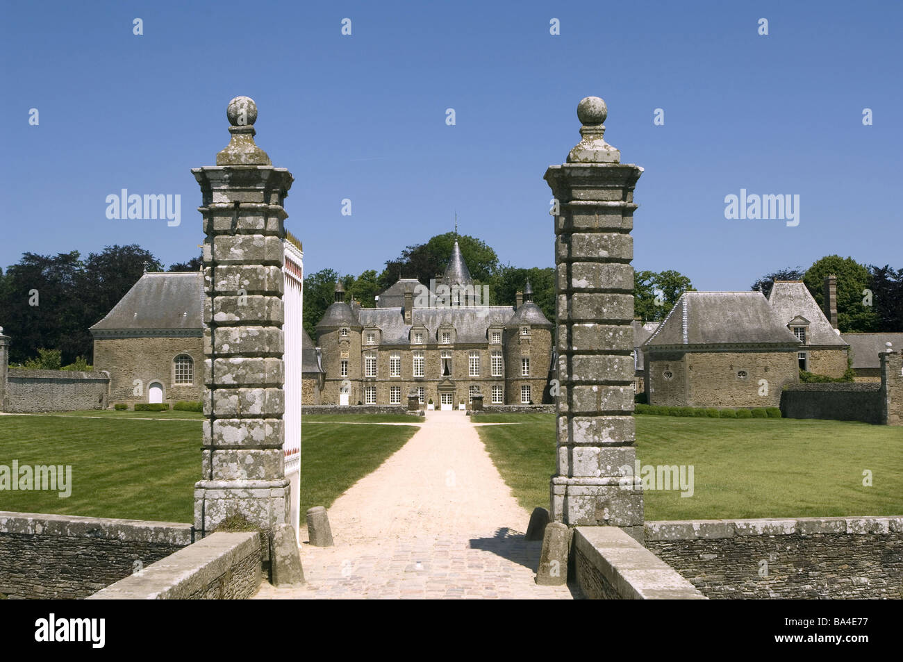 Frankreich-Bretagne Château De La Bourbansais erdet West-Frankreich Ziel aus den Augen Gebäude Bau Architektur Stockfoto