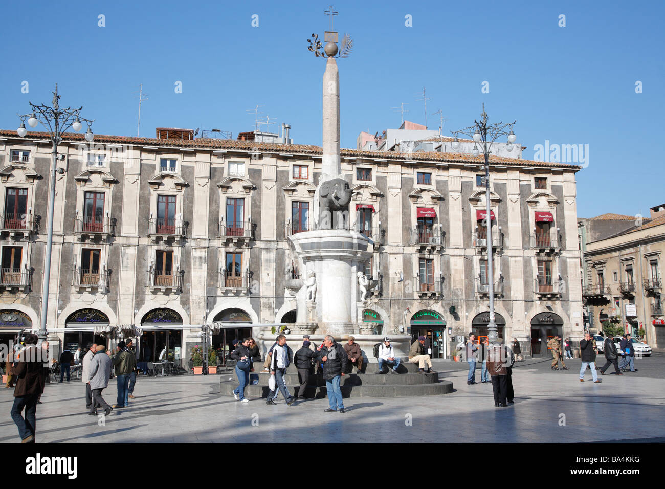 Fontana dell'Elefante, Piazza Duomo, Catania, Sizilien, Italien Stockfoto