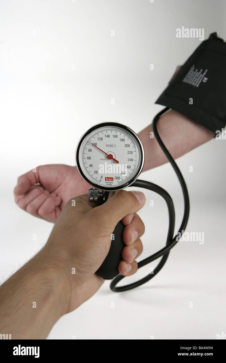 Blutdruckmessung Patienten Arm Blutdruck Messung Instrument Mann Männer