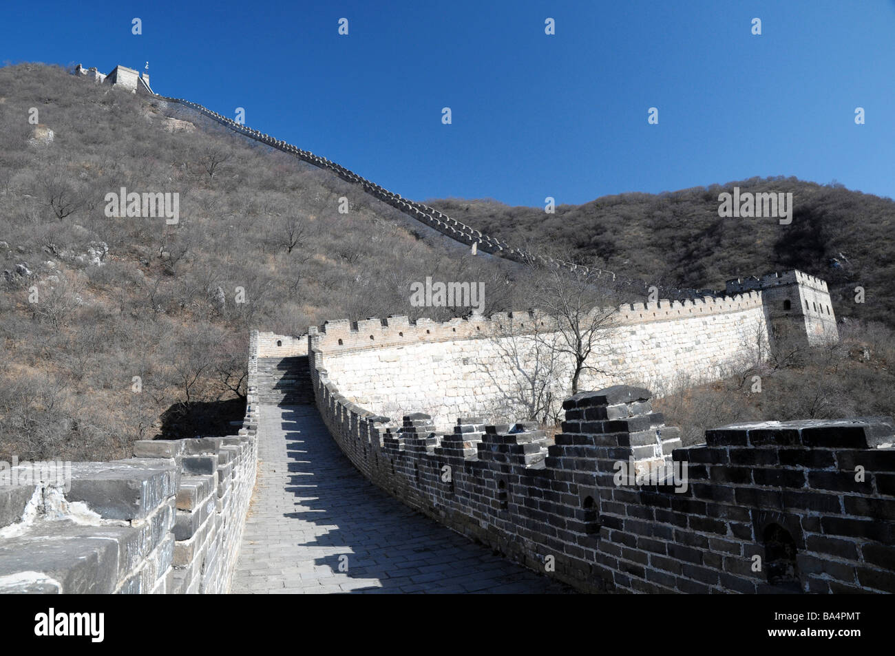 Mutianyu Abschnitt der großen Mauer von China Stockfoto