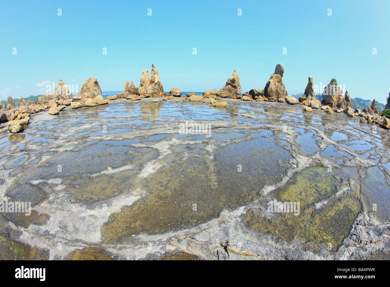 Seltsam geformte Felsen in Wakayama Präfektur, Japan Stockfoto