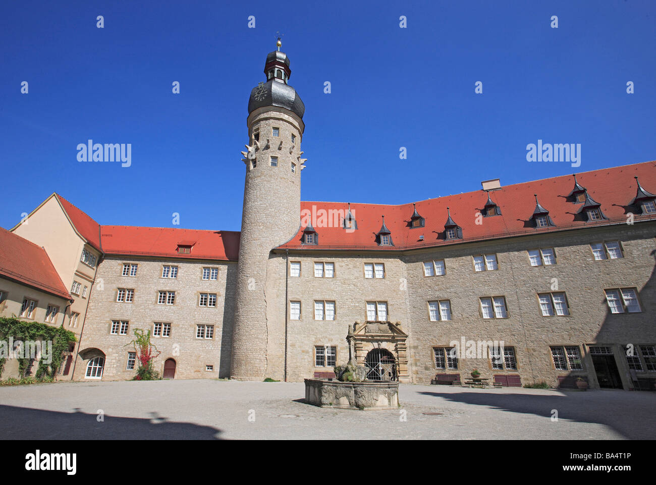 Gericht des Palais von Weikersheim Baden-Württemberg Deutschland Stockfoto