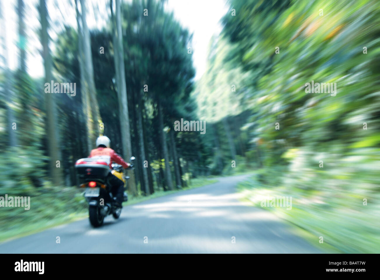 Motorrad am Berg Daisen Tottori Präfektur, Japan Stockfoto