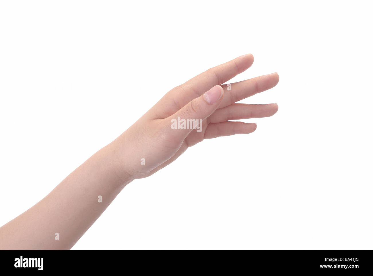 Weibliche Hand im Studio Stockfoto