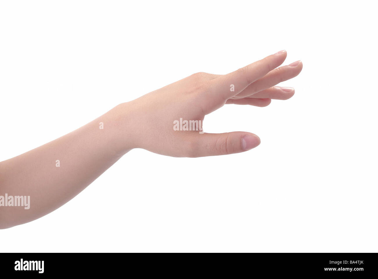 Weibliche Hand im Studio Stockfoto