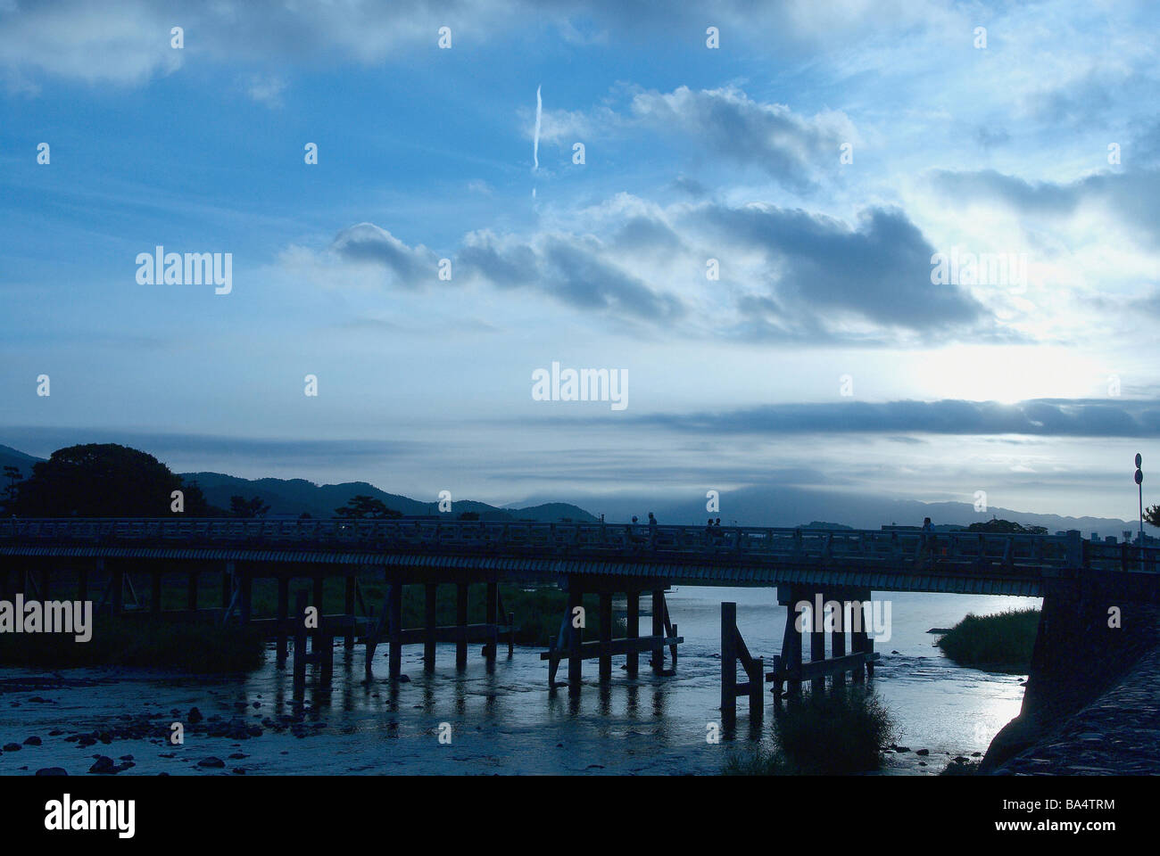 Togetsu-Kyo Brücke am Fluss, Kyoto, Japan Stockfoto