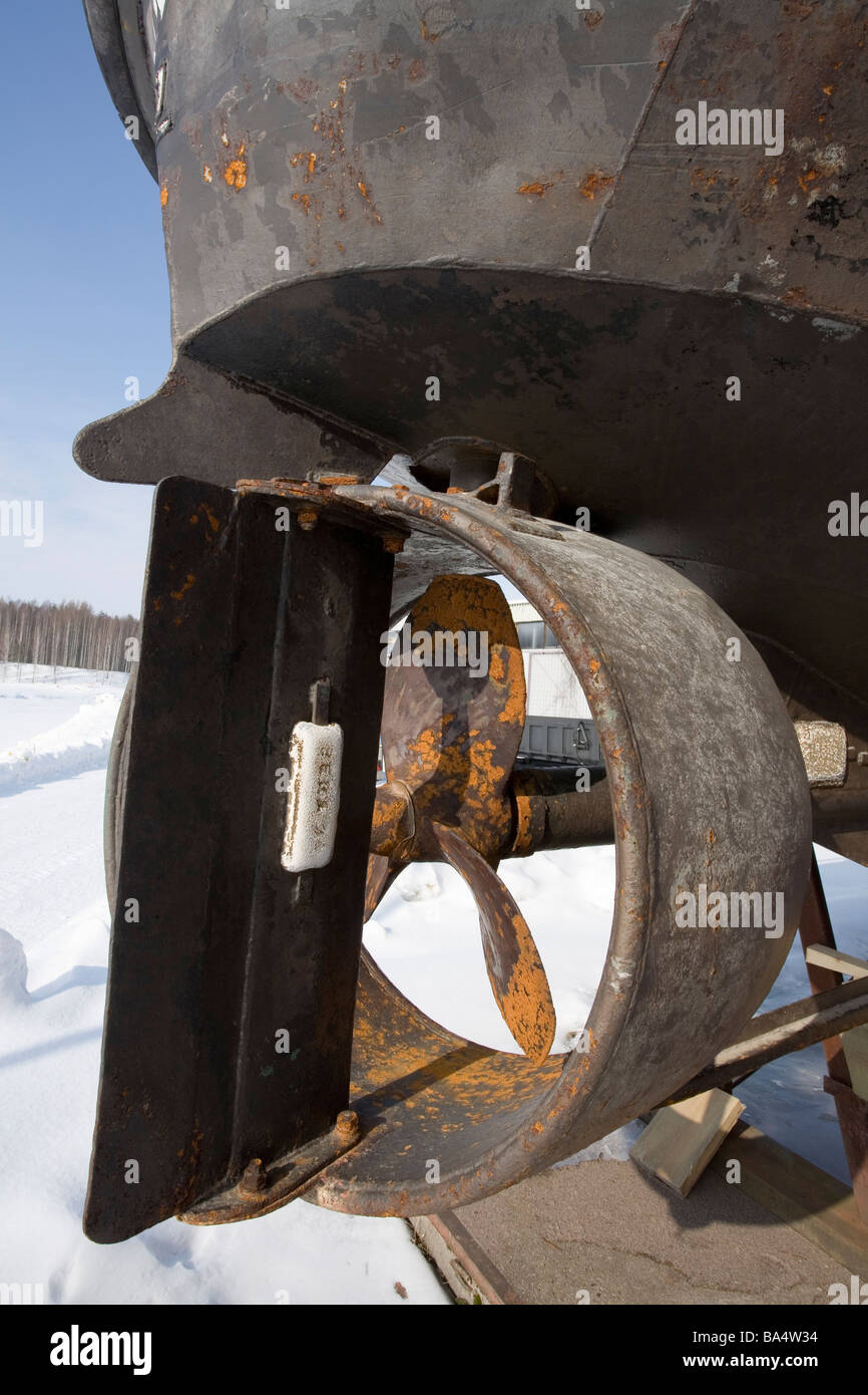 rostige Boot propeller Stockfoto