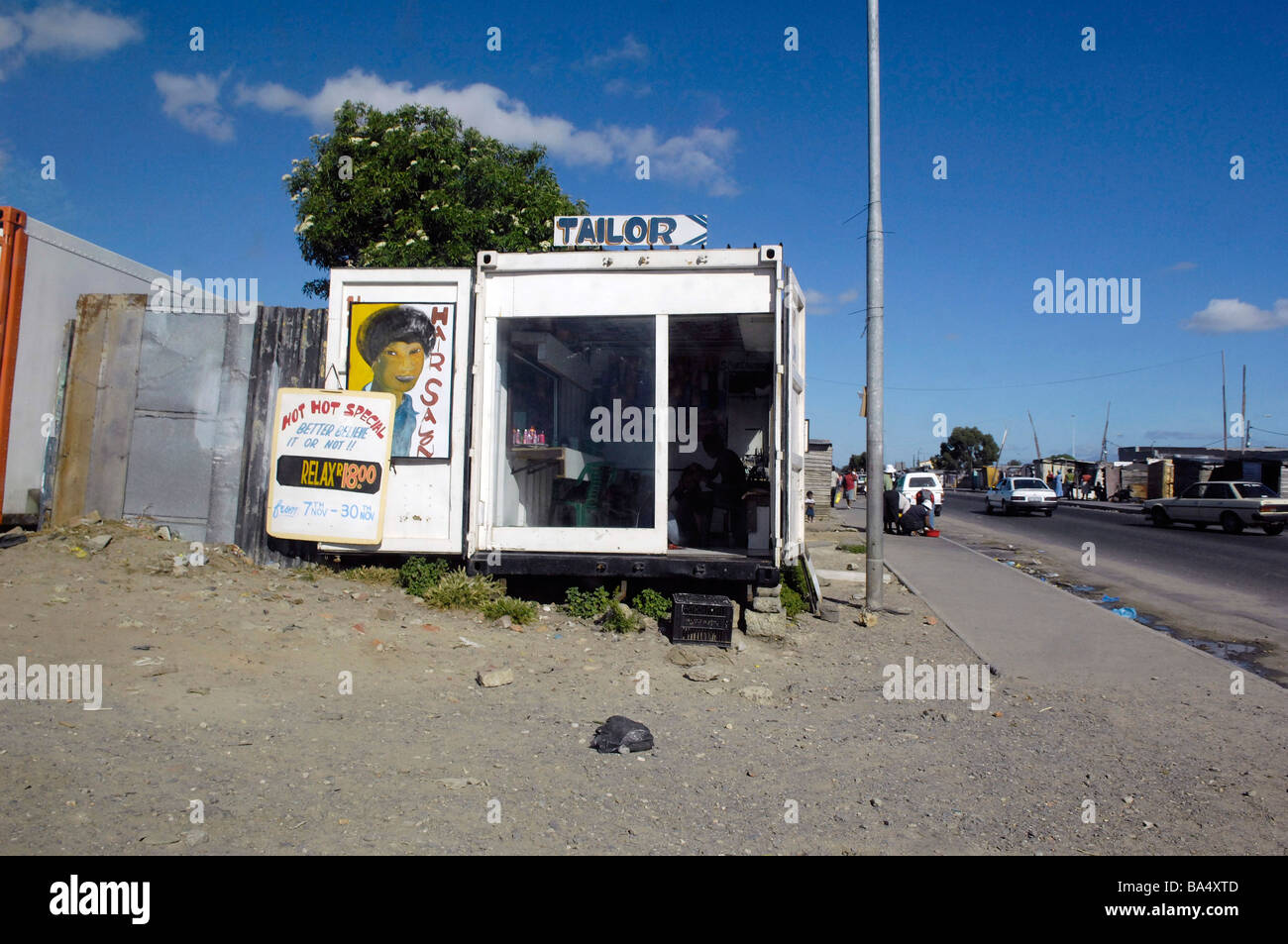 Barbers Shop, Gugulethu, Kapstadt, Südafrika Stockfoto