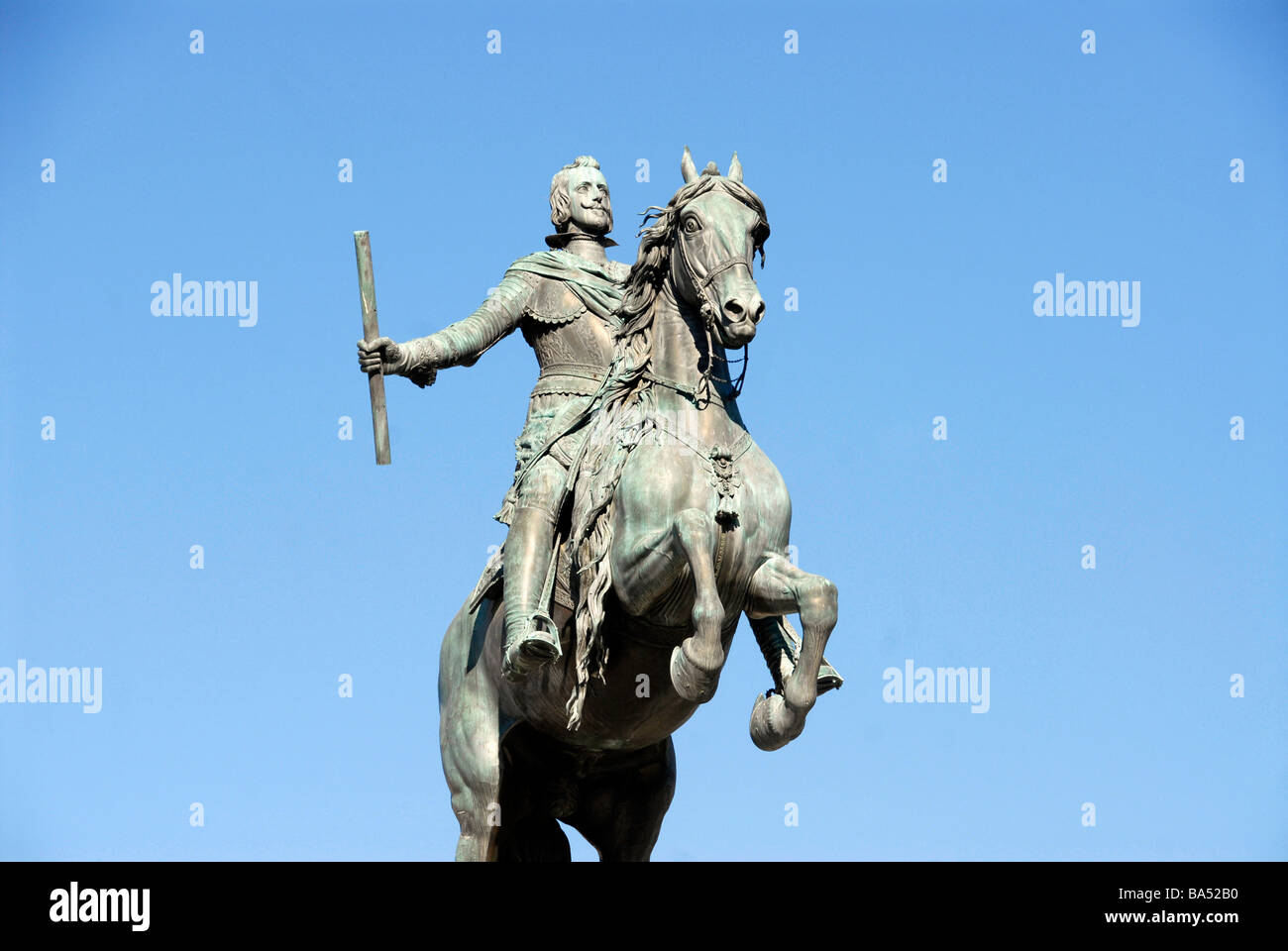 Philippe IV Statue von Pietro Tacca, 17. Jahrhundert, Oriente quadratisch, Madrid, Spanien Stockfoto