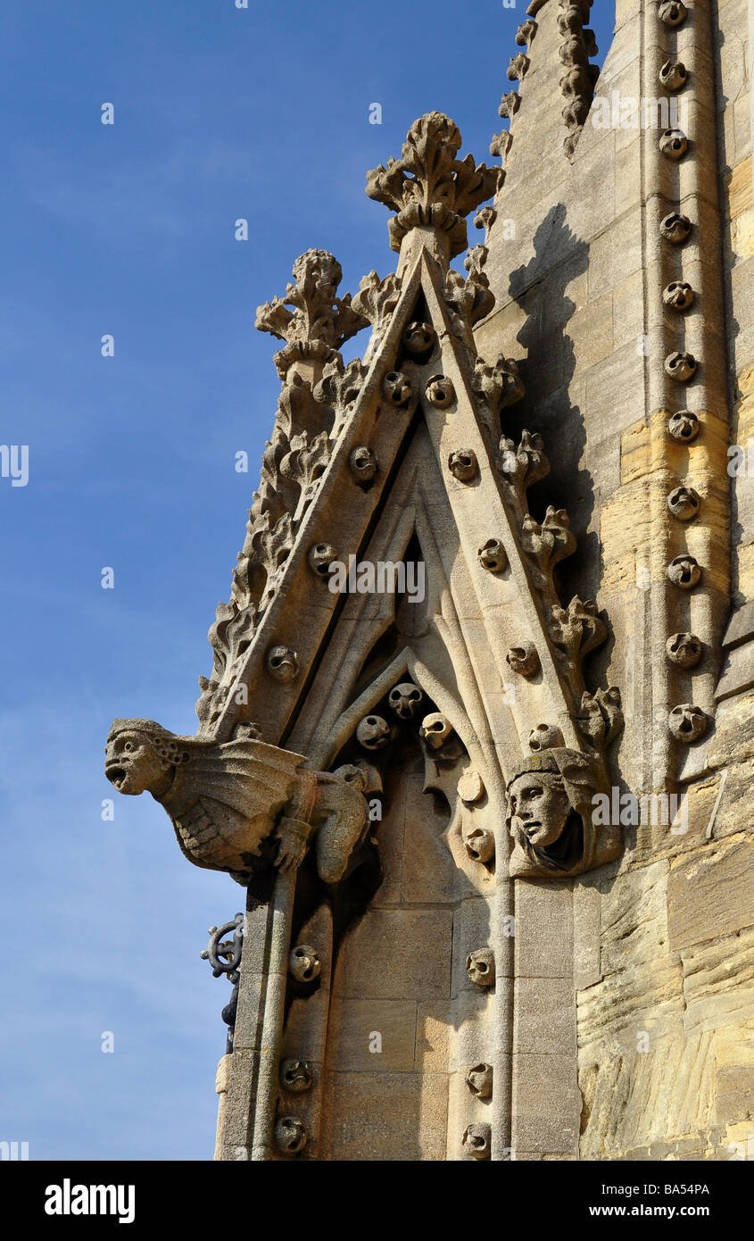 Detail der Wasserspeier und Wasser speien, Universität Kirche von St. Mary The Virgin, Oxford Stockfoto