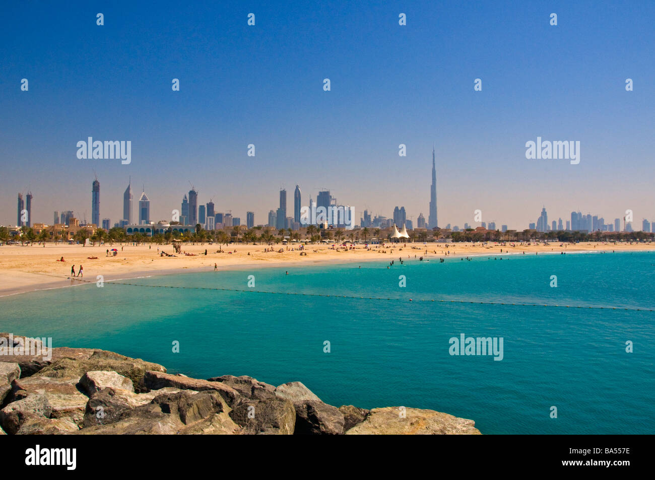 Blick auf Dubai Jumeirah Strand Stockfoto