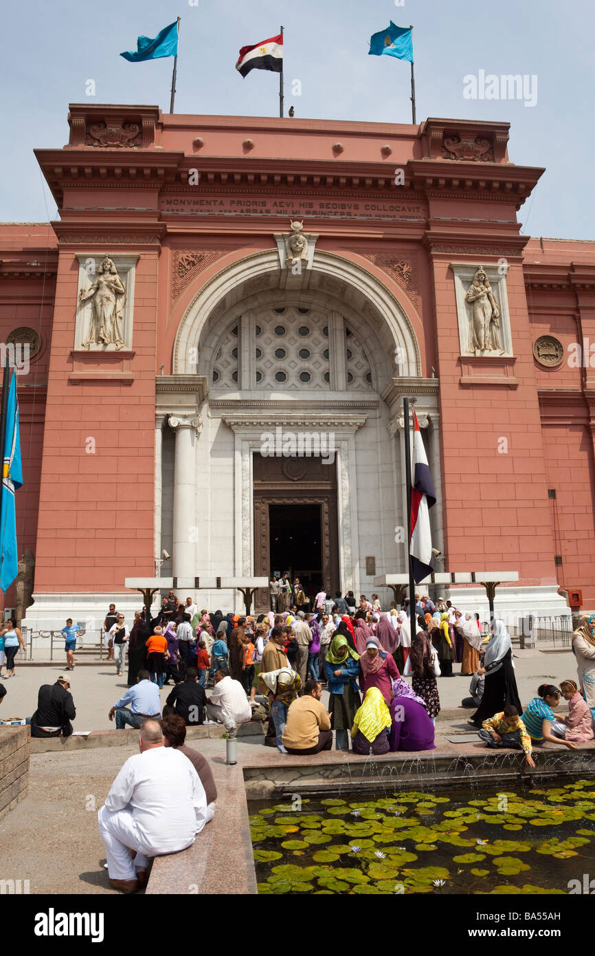 Eingang, Ägyptisches Museum, Kairo, Ägypten Stockfoto