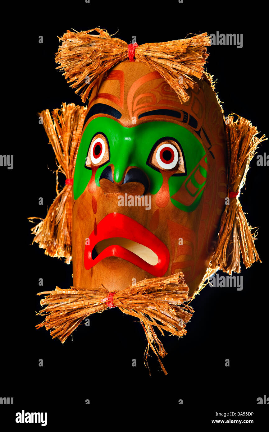 Trauer um Maske von Sandy Johnson erste Nationen Künstler original West Coast native Art nur Kunst Galerie Port McNeill nördlichen Vancou Stockfoto