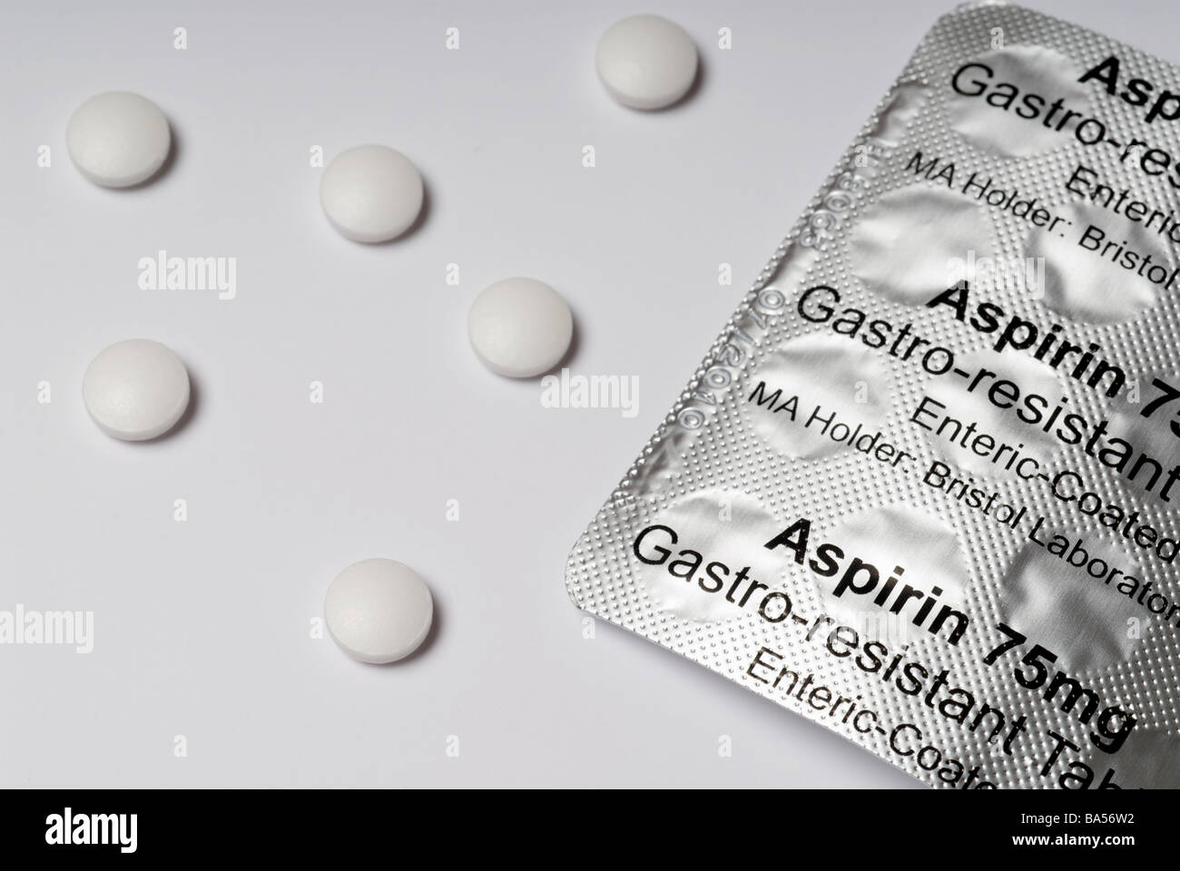 Paket von Brunel Healthcare Aspirin-Tabletten Stockfoto