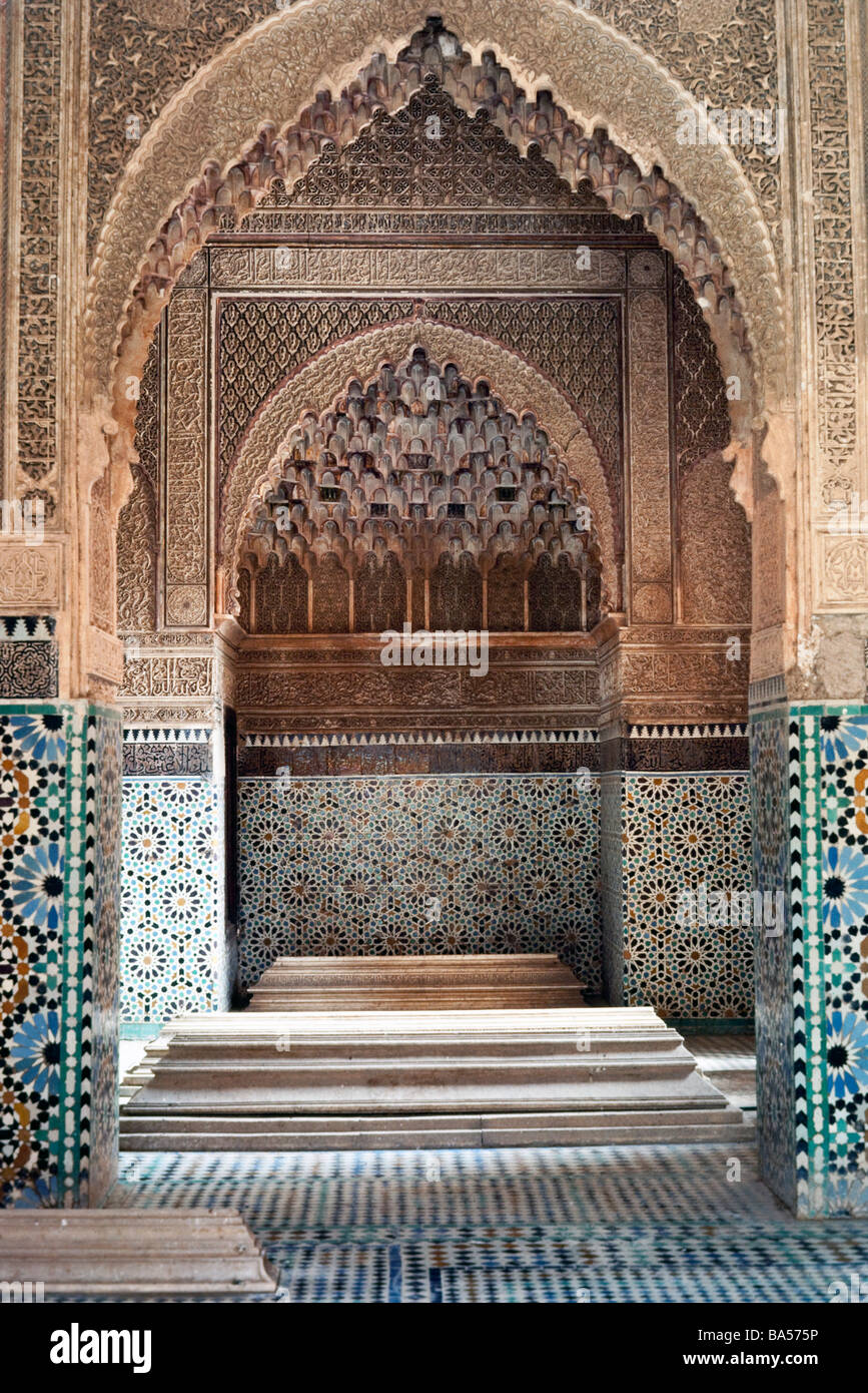 Sa'dian Gräber, Marrakesch, Marokko Stockfoto