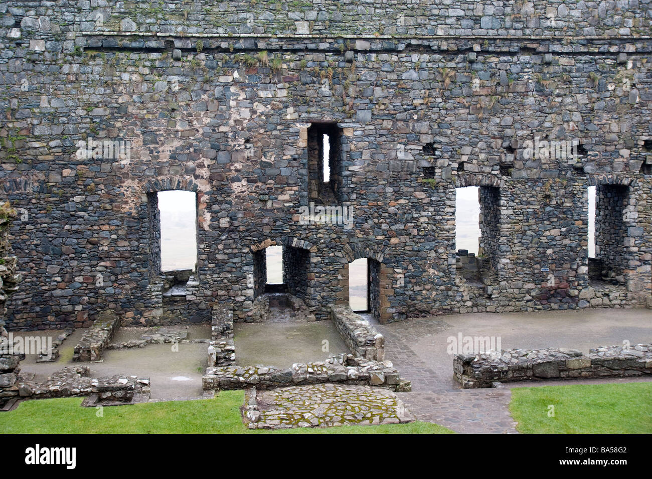 Wales - Harlech Castle Wände Stockfoto