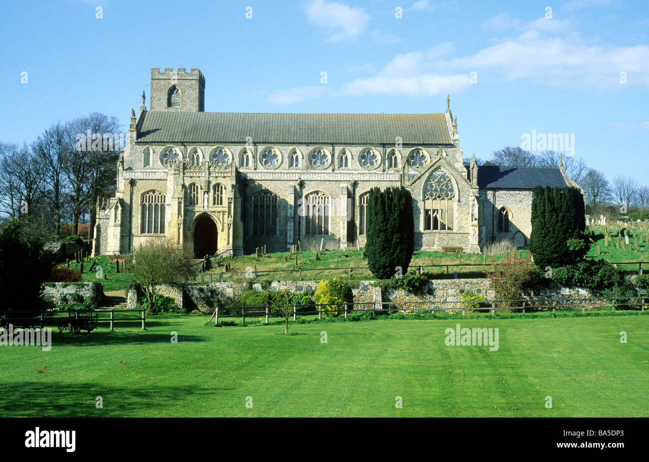 Cley als nächstes die Sea Norfolk St. Margarets Margaret Pfarrkirche mittelalterliche englischen Architektur East Anglia Anglian Kirche England Stockfoto