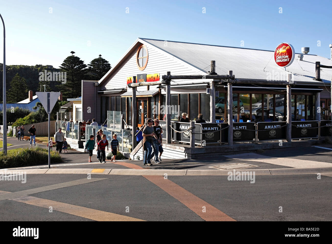 12 Felsen Cafe und Strand Bar Port Campbell Victoria Australien Stockfoto