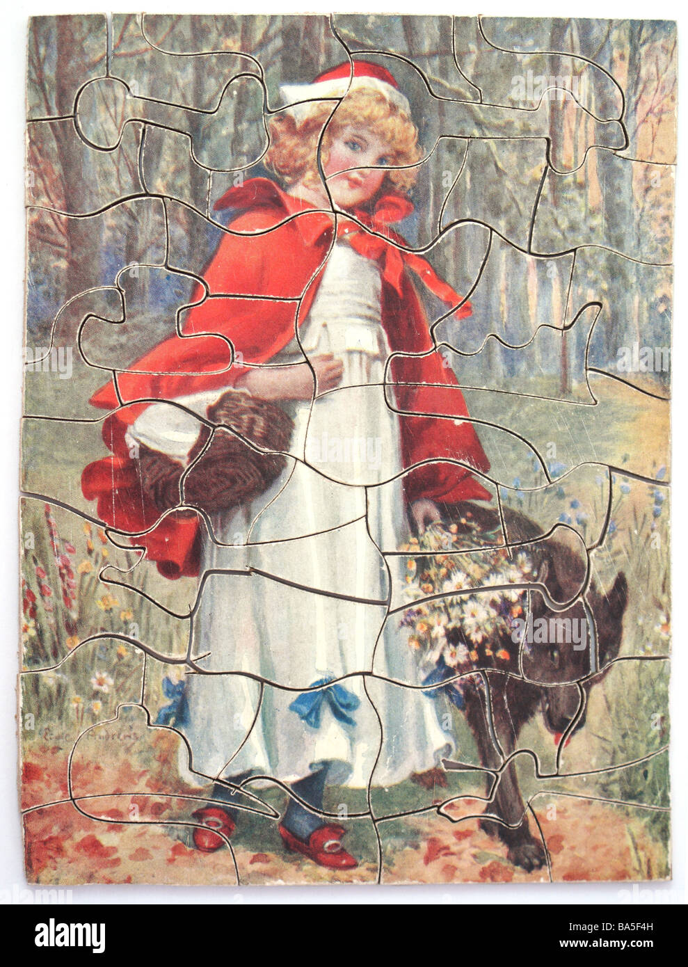 Raphael Tuck Zag-Zaw kleine rote Reiten Hood Puzzle ca. 1916 Stockfoto