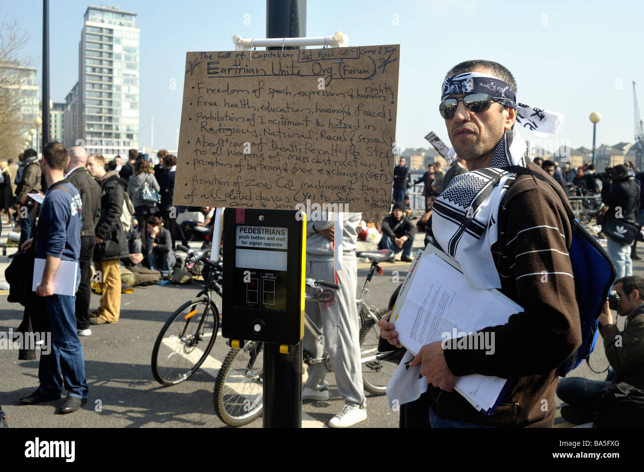 G20-Proteste London - 2. April 2009 Stockfoto