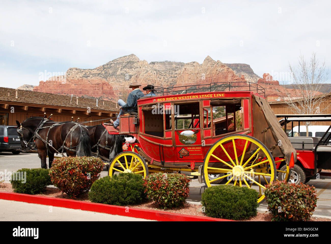 alten Postkutsche verwendet, um Touristen auf Scenic tour Sedona Arizona Usa Stockfoto