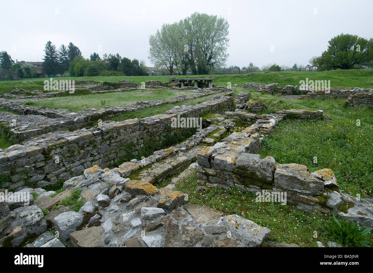Archäologische Ausgrabungen in Aquileia, Italien Stockfoto