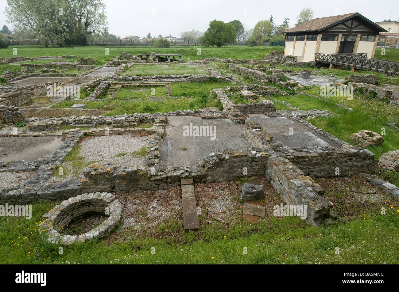 Archäologische Ausgrabungen in Aquileia, Italien Stockfoto