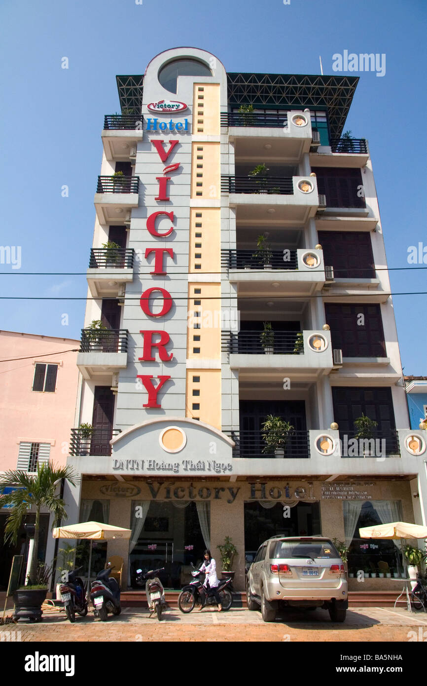 Außen die Victory Hotel in Hue, Vietnam Stockfoto