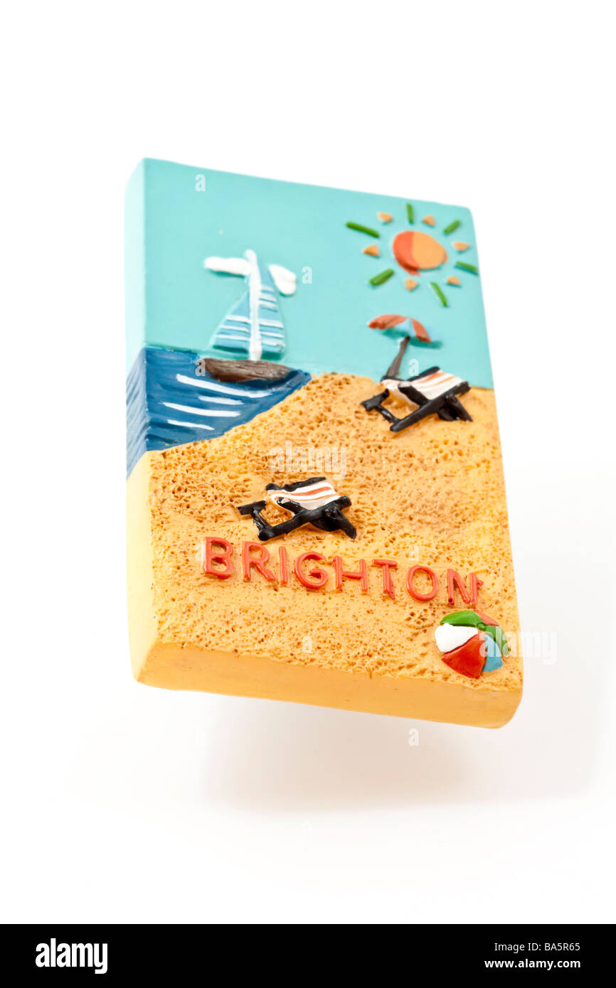 Brighton-Souvenir-Kühlschrank-Magnet (große Schärfentiefe) Stockfoto