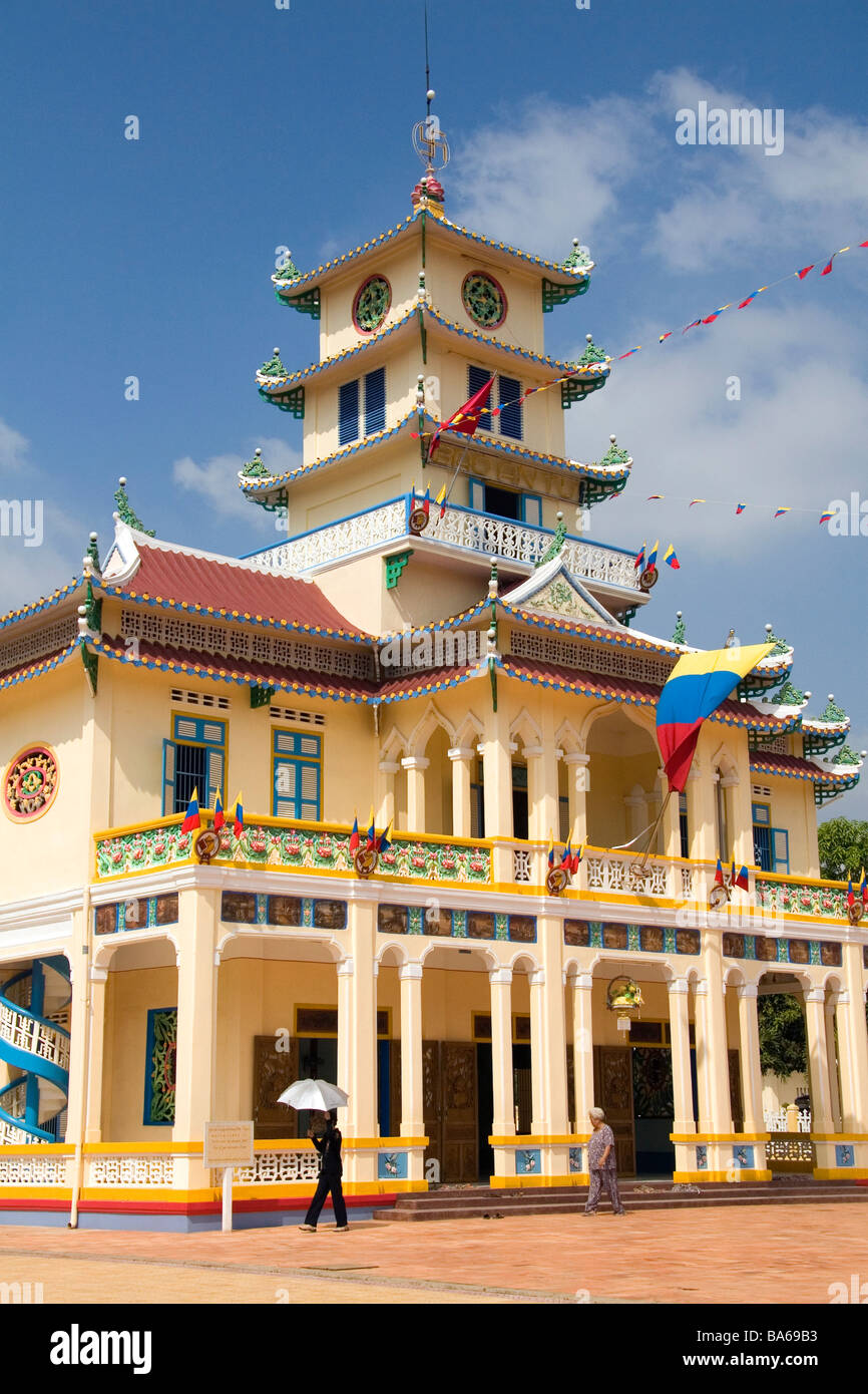 Cao Dai Sakralbauten in der Nähe von Tay Ninh Heiligen Stuhls in Tay Ninh Vietnam Stockfoto