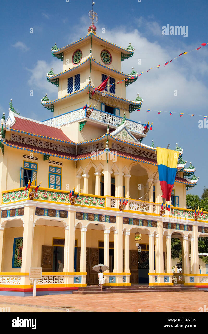 Cao Dai Sakralbauten in der Nähe von Tay Ninh Heiligen Stuhls in Tay Ninh Vietnam Stockfoto