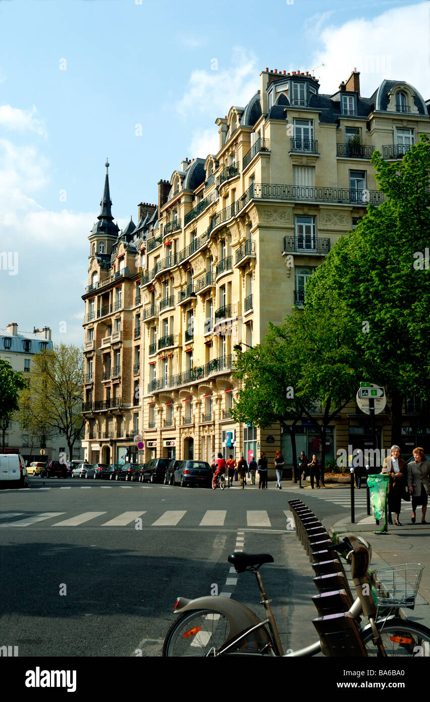 Paris Frankreich, Street Scene Gehäuse, lokalen Nachbarschaften Stockfoto