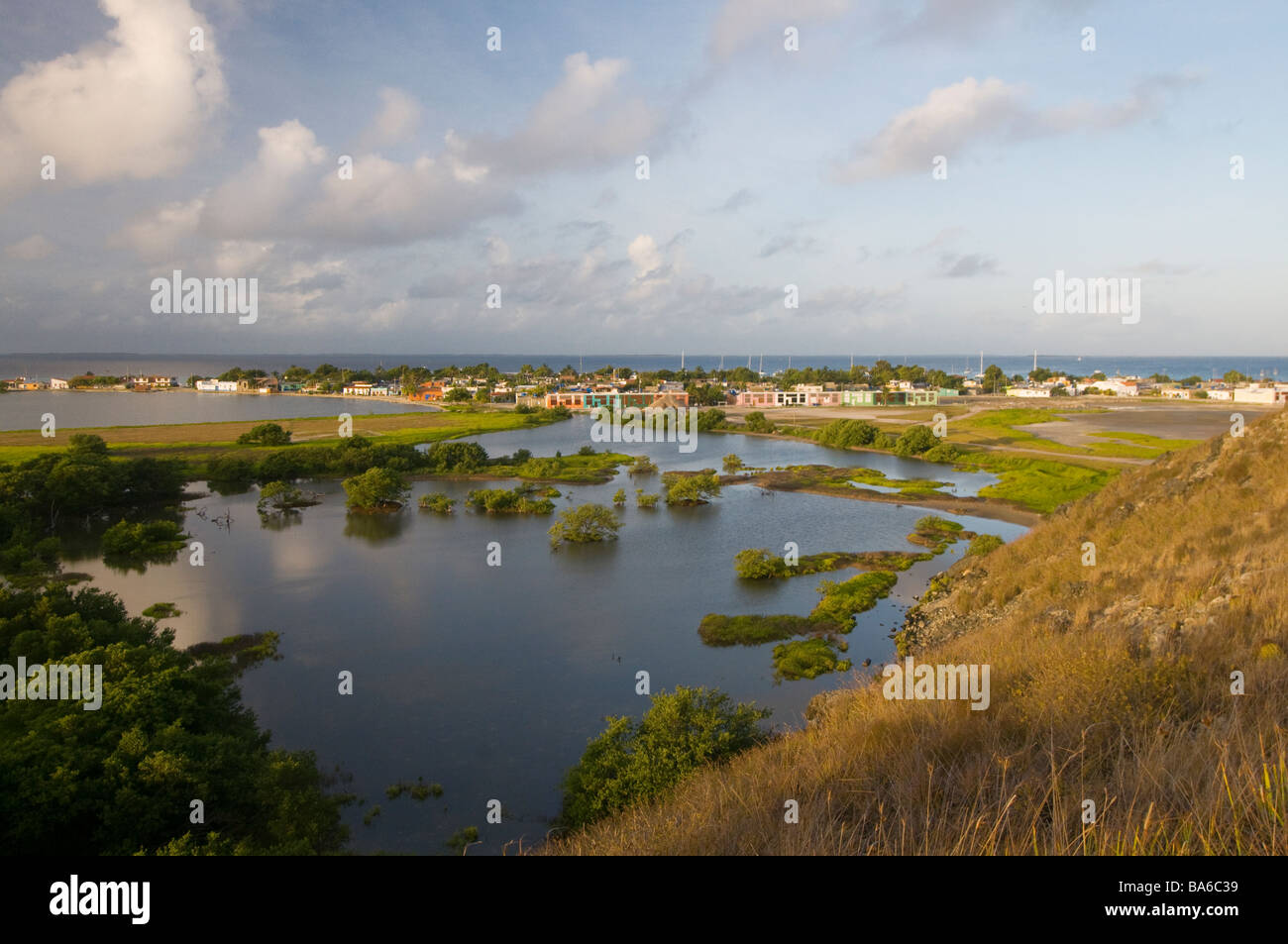 Stadt von Gran Roque Los Roques Venezuela in Südamerika Stockfoto