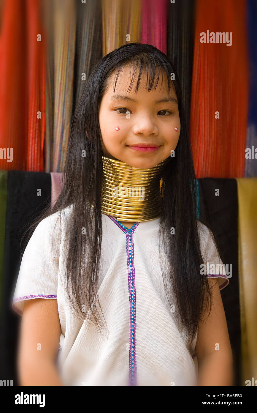 Lange necked Frauen aus Karen Tribe-Thailand Stockfoto