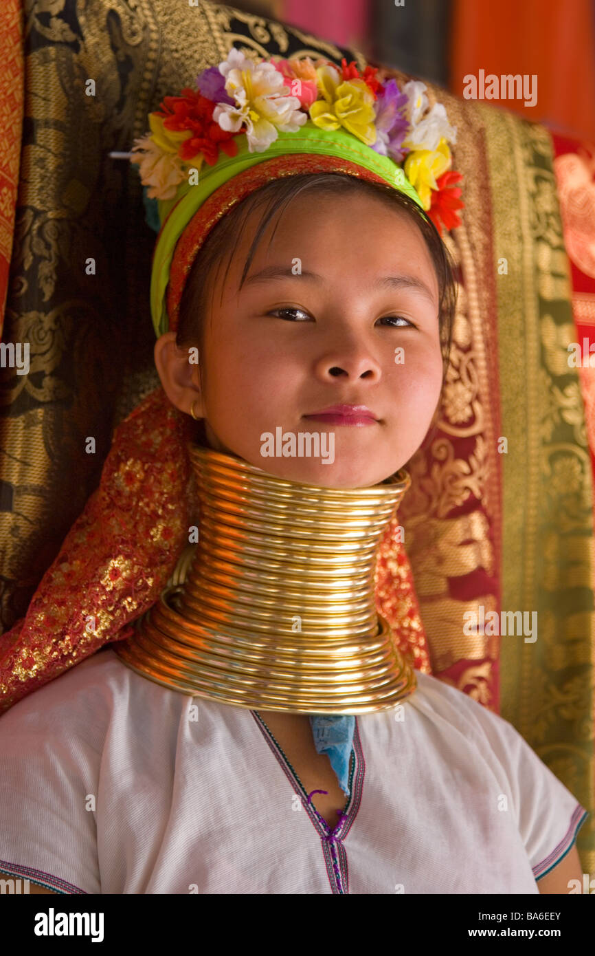 Lange necked Frauen aus Karen Tribe-Thailand Stockfoto