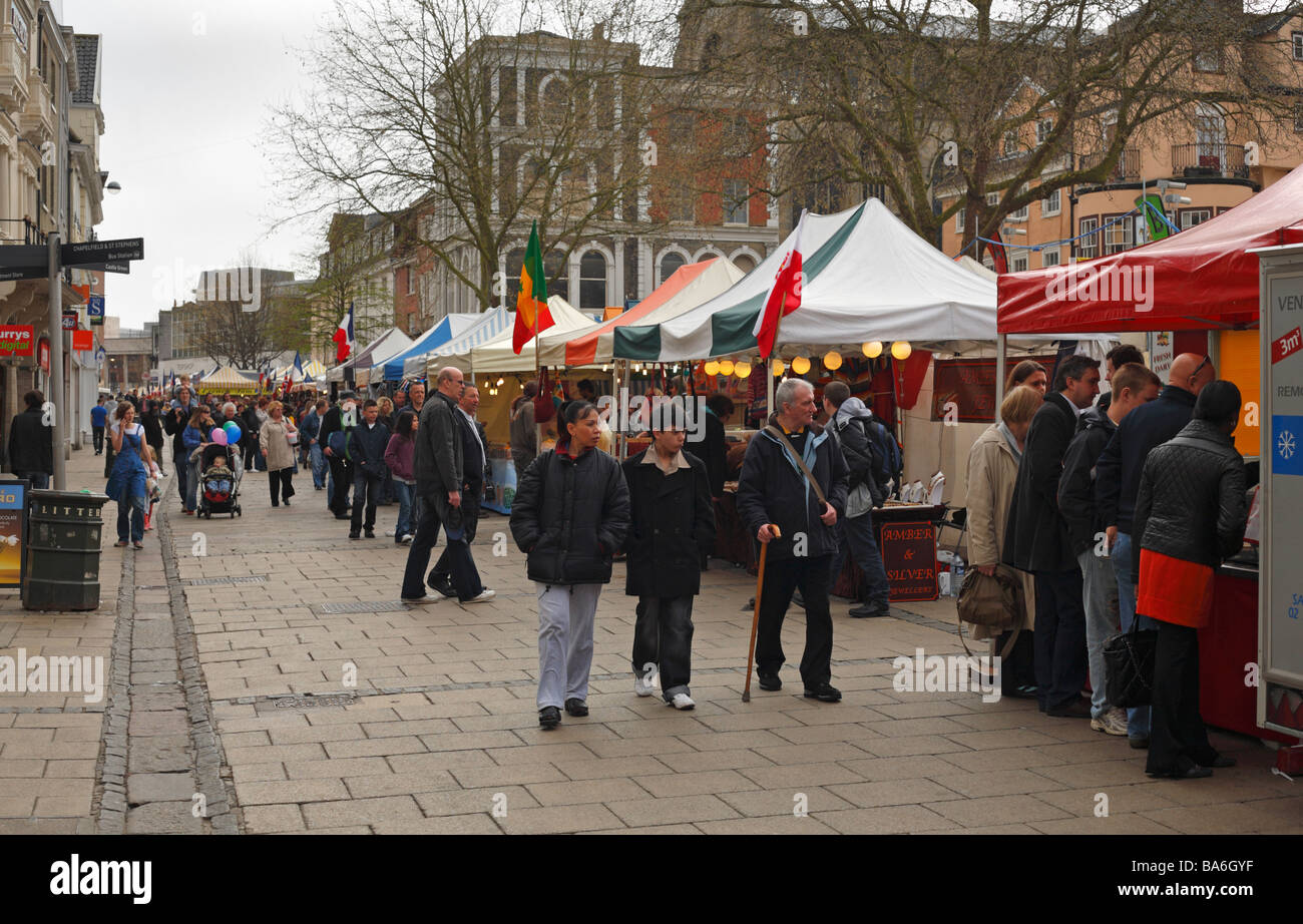 Der französische Markt auf Gentlemans Spaziergang, Norwich Stockfoto