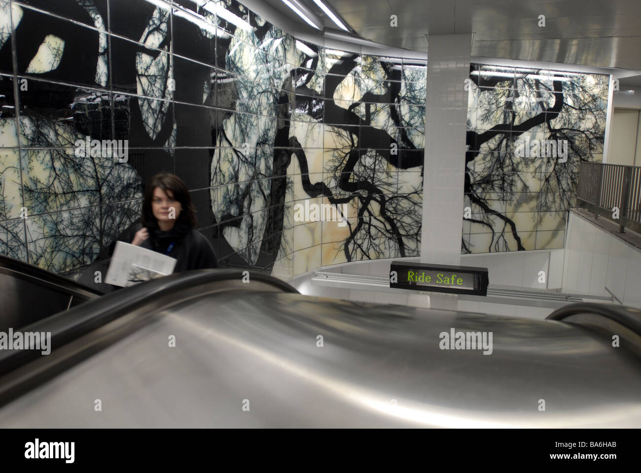 Das South Ferry Terminal der New Yorker u-Bahnen öffnet am Montag, 16. März 2009 Stockfoto