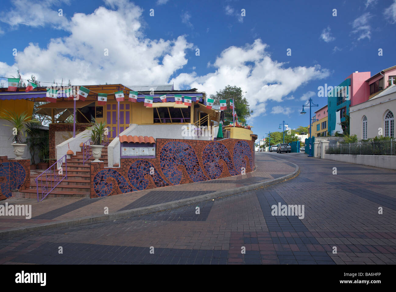 Cafe Sol, Mexican Grill und Margarita Bar am St. Lawrence Gap, Barbados Stockfoto