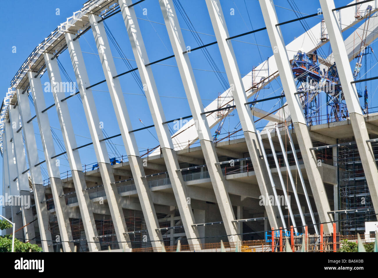 Stadion im Bau für die WM 2010. Durban, Kwazulu Natal, Südafrika. Stockfoto