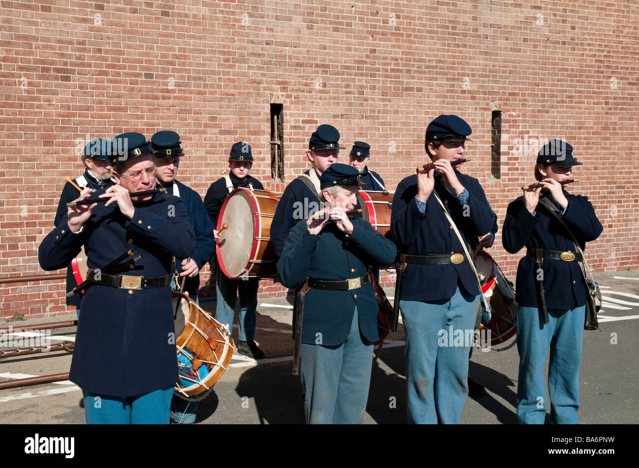 San Francisco Kalifornien Mitglieder des Vereins amerikanischer Bürgerkrieg auf ihrer Jahrestagung am Fort Point Stockfoto