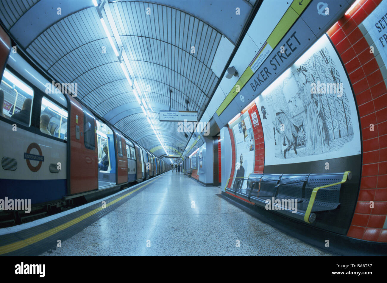 Großbritannien England London U-Bahnhaltestelle Baker Street Subway detail keine Eigenschaft Version Hauptstadt Track u-Bahn Stockfoto