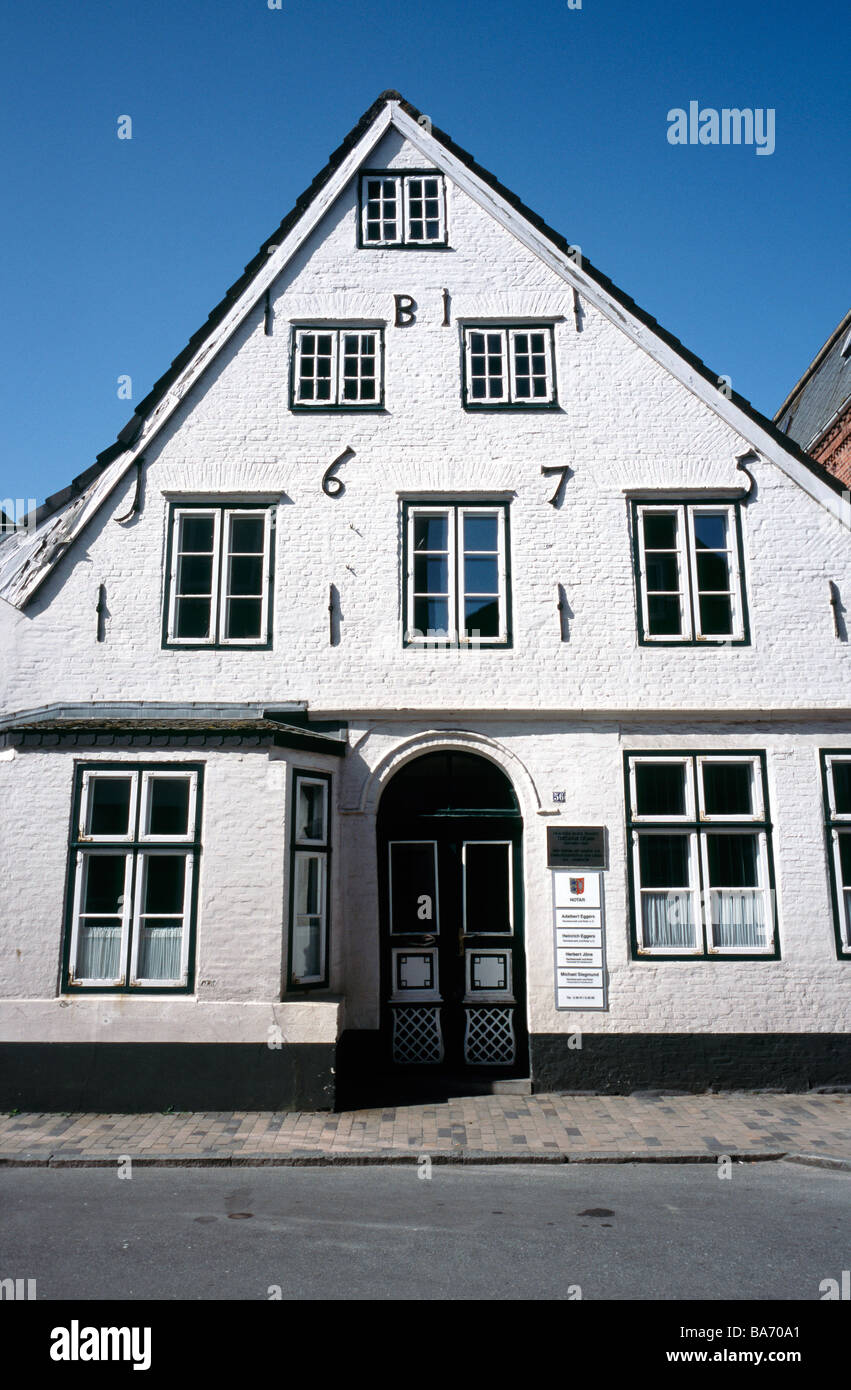 12. April 2009 - bewohnte Haus des Schriftstellers Theodor Storm von 1845 bis 1853 (Immensee) in der friesischen Stadt Husum in Deutschland. Stockfoto
