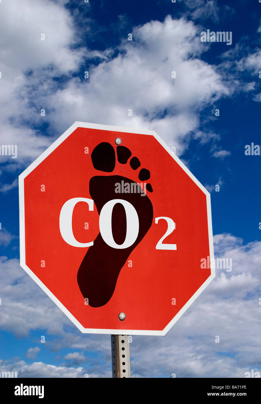Kohlenstoff-Fußabdruck zu stoppen Stockfoto