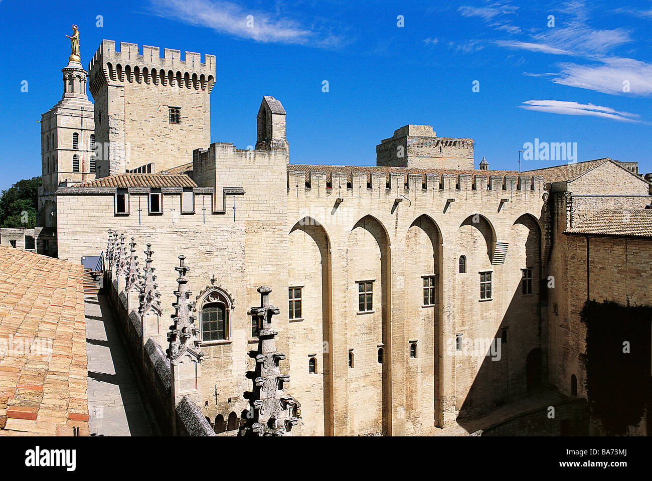 Frankreich, Vaucluse, Avignon, Papstpalast als Weltkulturerbe der UNESCO klassifiziert Stockfoto