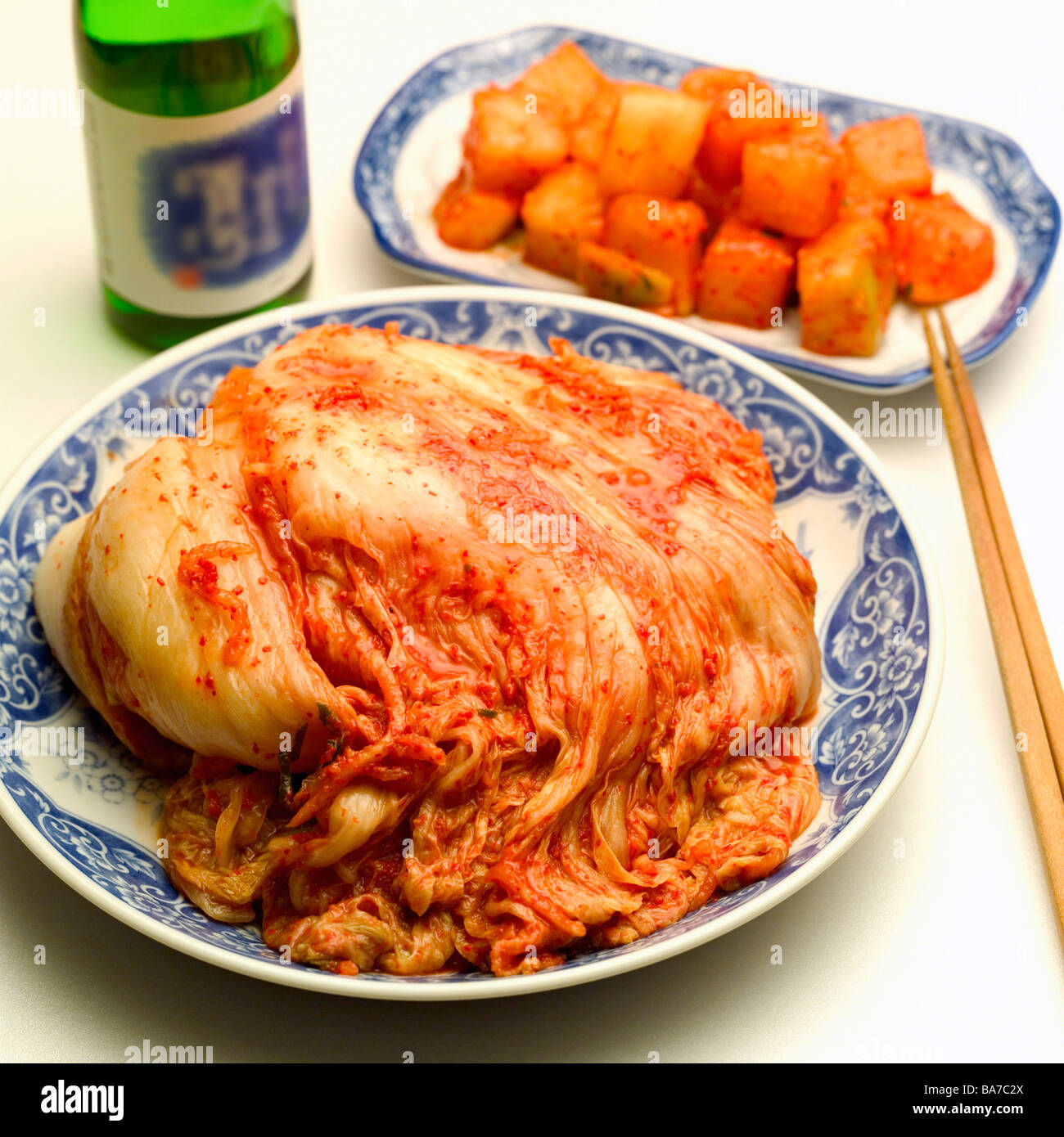 Kimchi und Kakuteki Stockfoto