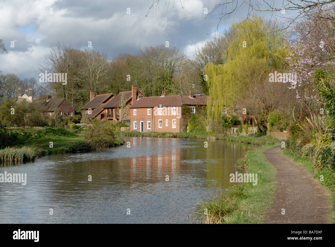 Auf dem Land entlang dem Fluss Itchen, Winchester, Hampshire, England Stockfoto